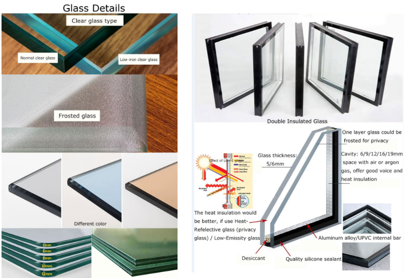 Black Aluminum Frame Hurricane Proof Swing Out Door Double Glass Casement Door with Mosuqito Net