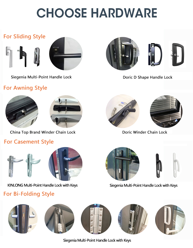 Australia Standard Aluminum Anti Theft Security Double Glazed Strong Awning Windows with Winder Chain Lock