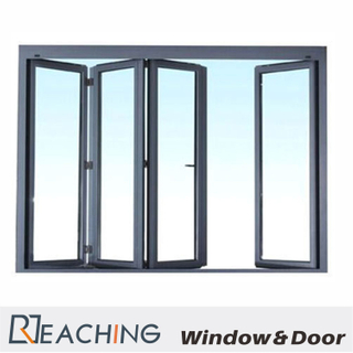 Grey Color Aluminium Folding Windows and Door with Water Proof Double Glass
