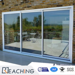 3 Panel 3 Rail Both Casing Cover High Clear Glass UPVC Sliding Door